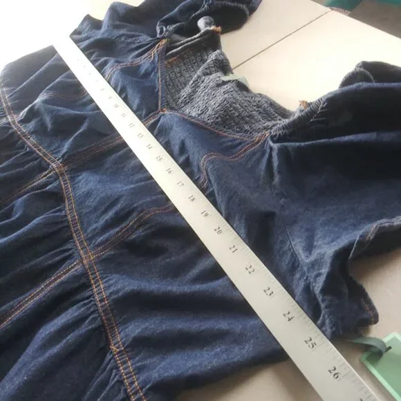 Terra & Sky Jean flutter sleeve midi Dress women's size 3X (24W-26W) - Picture 7 of 14